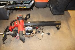 An Einhell rechargeable leaf blower/ garden vac complete with two batteries and charger