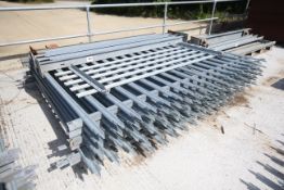 Quantity of 8ft 11in palisade fencing sections. With 8x bolt-down posts.