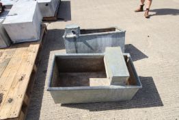 + VAT 2x 3ft galvanised water troughs.