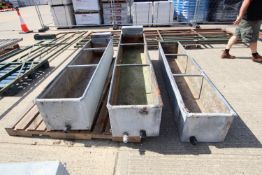 + VAT 3x 8ft galvanised water troughs.