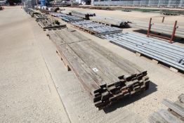 Quantity of 4inx1.5in c.9ft 6in used fencing rails.