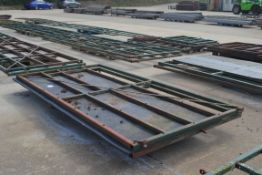 2x 9ft 10in ¾ sheeted heavy duty cattle yard gates.