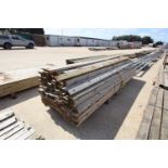 Quantity of 4inx1.5in c.11ft 5in used fencing rails.