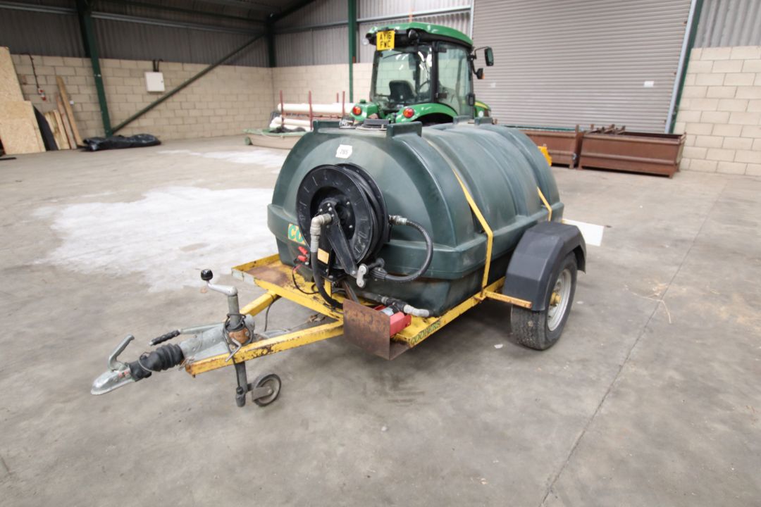 + VAT Coopers un-bunded fast tow diesel bowser. With 12v pump and recoil delivery hose. - Image 5 of 16