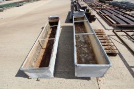 + VAT 2x 8ft galvanised water troughs.
