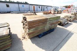 60x 6inx3in c.6ft 11in used square un-pointed fence posts.