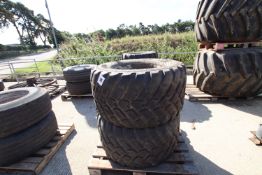 + VAT 4x 560/45R22.5 trailer flotation wheels and tyres. 10-stud centres.