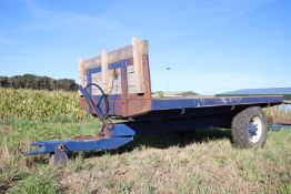 + VAT 3T single axle flatbed tipping trailer. With steel floor.