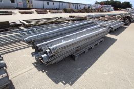 Pallet of c.11ft Armco crash barrier. Some with fluted ends.