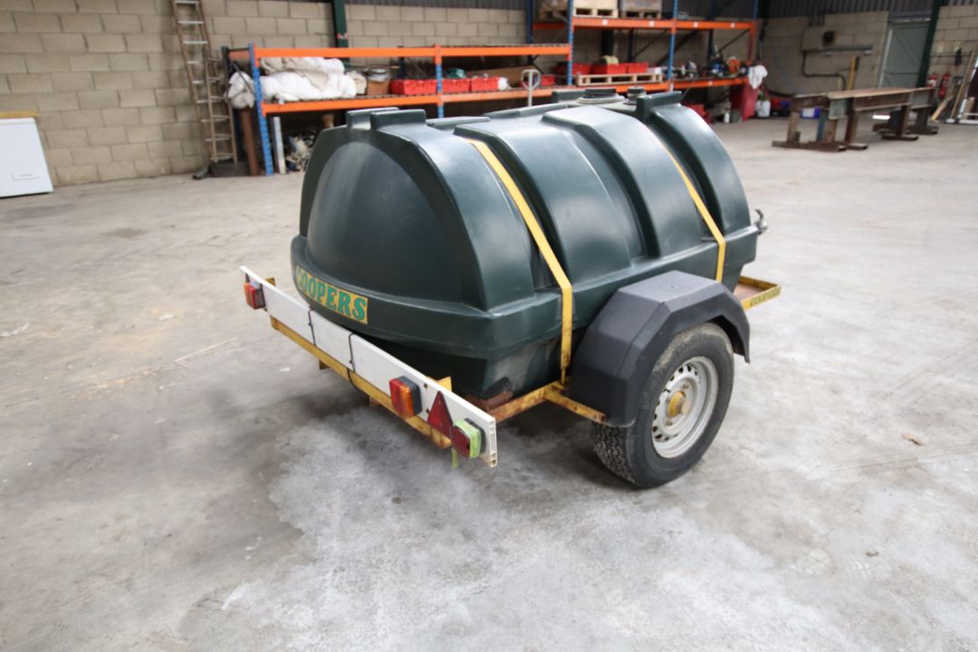 + VAT Coopers un-bunded fast tow diesel bowser. With 12v pump and recoil delivery hose. - Image 3 of 16