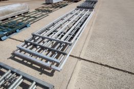 + VAT 5x galvanised cattle yard gates: 7ft 3in, 13ft, 14ft and 15ft. Some IAE.