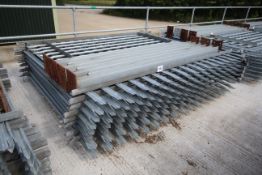 Quantity of 8ft 11in palisade fencing sections. With 7x bolt-down posts.