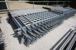 Quantity of 8ft 11in palisade fencing sections. With 8x bolt-down posts.