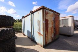 c.16ft x 8ft jack leg steel container.