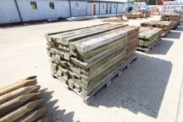70x 5.5inx3in c.6ft 10in used square pointed fence posts.