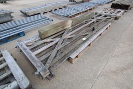 2x 11ft 10in wooden field gates and one post.