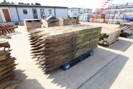 60x 6inx3in c.7ft 11in used square fence posts.
