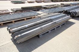 Pallet of varying lengths of Armco crash barrier.