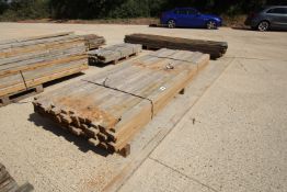 Quantity of 3.5inx1.5in c.11ft 7in and shorter used fencing rails.