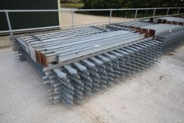 Quantity of 8ft 11in palisade fencing sections. With 9x bolt-down posts.