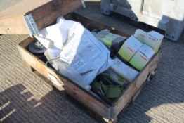 + VAT Pallet crate containing various Claas combine spares. Included by kind permission.