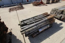 Quantity of c.3.5in 6ft used round fence posts.