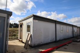 c.48ft x 12ft jack leg Portakabin. With three rooms. Previously part of a larger office complex