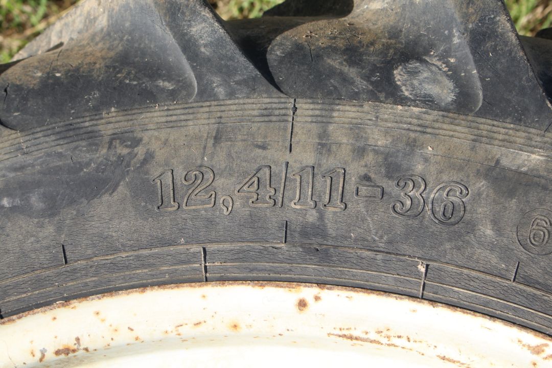 + VAT Pair of 12.4/11-36 wheels and tyres. With 8-stud centres. Ex-Ford 5610. - Image 7 of 7