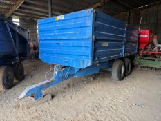 + VAT Michael Brunton Trailers 10T twin axle double drop side tipping trailer. 1983. With oil