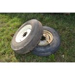 + VAT Pair of 7.50-16 wheels and tyres. Ex-Ford 5610.