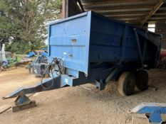 + VAT Marston HL8F 8T twin axle high tip tipping trailer.1992. With auto tail gate and oil brakes.