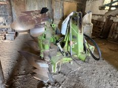 + VAT Dowdeswell DP100FS 4+1 reversible plough. 2002. With hydraulic front furrow width. On farm