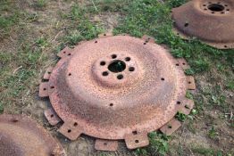 + VAT Pair of Fordson Major rear wheel centres.