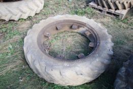 + VAT 13.6/12-36 Fordson Major rear tyre and rim.