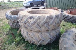 + VAT Pair of five star dual wheels and tyres.