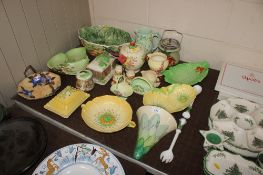 A large collection of Carlton ware and other china to include leaf bowls and dishes, a Beswick