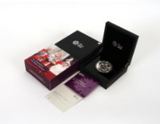The Royal Mint, Four Generations of Royalty 2018 UK 5oz silver proof coin contained in leather case