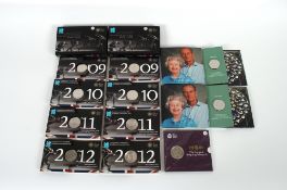 Two The Complete Collection 2009-2012 £5 brilliant uncirculated coins and 2007 Diamond Wedding