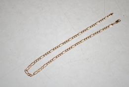 A 9ct gold Figaro link necklace, 10.5gms 46cm
