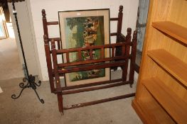 An Oriental hardwood headboard and footboard AF