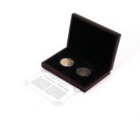 A cased pair of George IV crowns comprising of 1937 and 1951