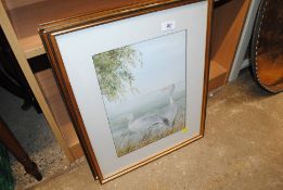 Margaret Gibbs, three watercolour studies of birds
