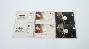 Six fine silver £20 coins, comprising of two Sir Winston Churchill 2015, a Timeless First 2013 and