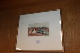 Virginia Powell, watercolour entitled 'From The Bedroom Window Of The Swan, Southwold'
