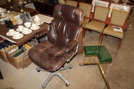 A mid-Century style modern design swivel upholstered office chair AF