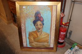Pastel portrait study initialled M.B. 00 image size 85cm x 62cm