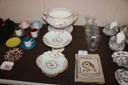 A collection of Coalport / Swansea style dinnerware to include dishes, comport, plates, tureens