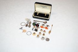 A pair of silver cufflinks, 13.8gms; a collection of various other cufflinks and dress studs