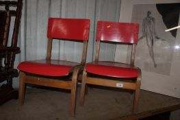A pair of vintage child's bentwood chairs