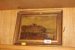 Hugh Church, oil on canvas 'Bleak House' contained in gilt frame AF